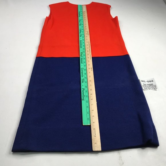 Vintage Retro 60s 70s 100% Wool Knit Wrap Button Women Tunic Dress Pocke Size 11 - Picture 8 of 8